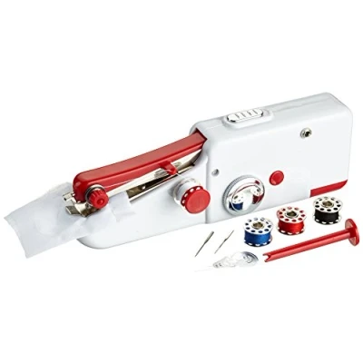 Image of EASYmaxx Sewing Machine, White/Red, 21.5 x 3.5 6.5 cm