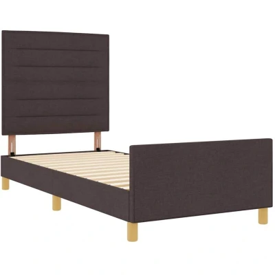 Image of vidaXL Bed Frame Dark Brown 90x200 cm Fabric