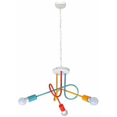 Image of Oxford Multi Arm Pendant Ceiling Light White, Orange, Red, Turquoise 50cm
