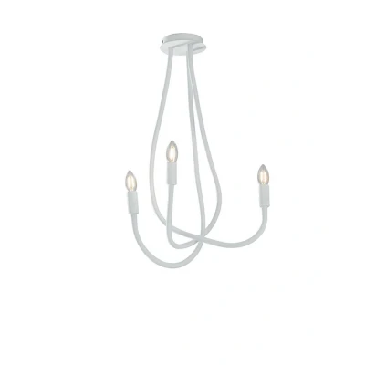 Image of LOVER 3 light Multi Arm Semi Flush Ceiling White 100x120cm