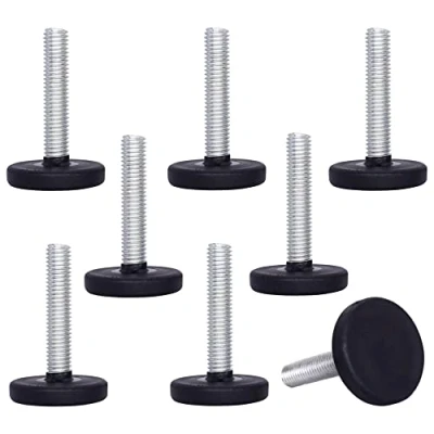 Image of SKIR&#039;CO 8 pcs, Furniture Leveling Feet M8 x 40 mm, Adjustable Metal Round Legs, Threaded Stem, Leveler Glide Foot