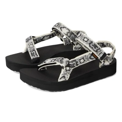 Image of Teva Women&#039;s Midform Universal Sandal, Neon Floral Black/White, 9 UK