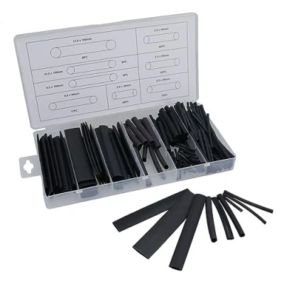 Image of AB Tools Black Heat Shrink Tubing Sleeving 150pc 2mm 13mm