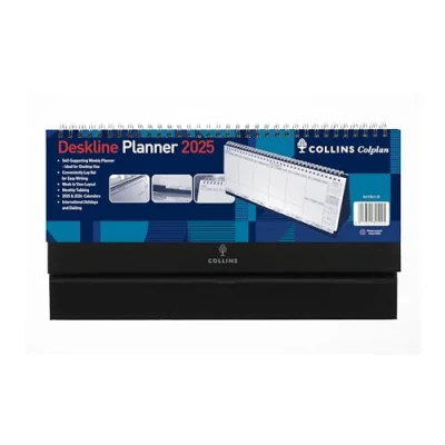 Image of Collins Colplan 2025 Week to View Deskline (CDL1 25) Weekly Wiro Bound Freestanding Desk Calendar