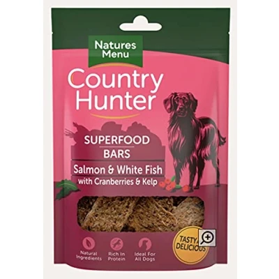 Image of Country Hunter Natures Menu Superfood Bars Salmon &amp; White Fish with Cranberries Kelp (7 x 100g)