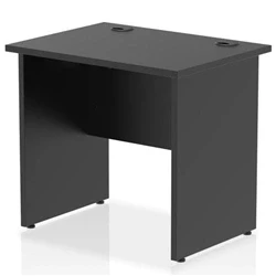 Image of Impulse 800x600mm Straight Office Desk Black Top Panel End Leg