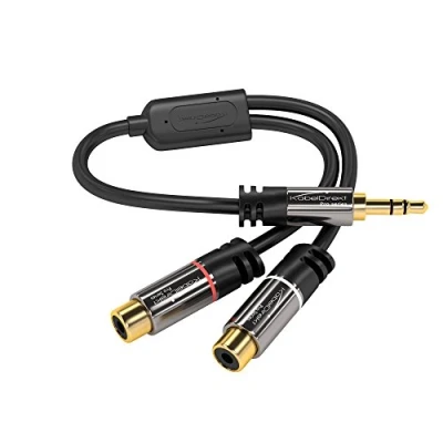 Image of KabelDirekt 0.2m 3.5mm to RCA Adapter (Adapter 2 x female male) PRO Series