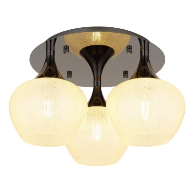Image of Maxy Globe Ceiling Light Gunmetal Clear Glass Shade 3x E27