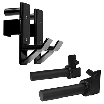 Image of Yes4All Steel J Hooks Squat Rack 2x2/3x3 with Protective UHMW Pad Power Attachments Barbell Holder for Home Gym