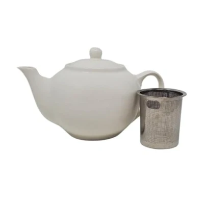 Image of McEntee&#039;s Dublin Ceramic Tea Teapot 600ml/20 oz (2 Cup) with Removable Stainless Steel Infuser