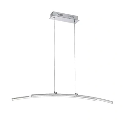 Image of EGLO Pertini LED Pendant Light 2 Bulbs Modern Hanging Lamp Made of Steel, Aluminium and Plastic, Dining Table Lamp, Living Room in Chrome, Transparent