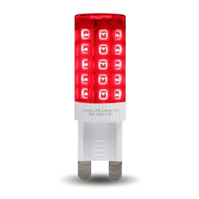 Image of Long Life Lamp Company 3w LED G9 Light Bulb RED 240v