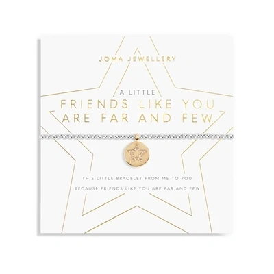 Image of Joma Jewellery A LITTLE FRIENDS LIKE YOU ARE FAR and FEW Silver Gold Bracelet 17.5cm stretch