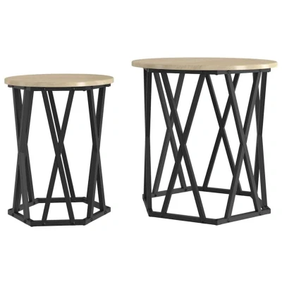 Image of vidaXL Side Tables 2 pcs Sonoma Oak Engineered Wood