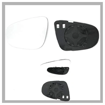 Image of Fits Volkswagen Touran, For 2010 JUN to 2018 Heated Base Convex Wing Mirror LEFT HAND (UK Passenger Side)