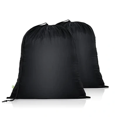 Image of OTraki Drawstring Laundry Bags 2 Pack 20 x 24 inch Travel Dirty Clothes Organizer Tear Resistant Foldable Storage Bag Reusable for Toys Camping Holiday Student Dorm College Apartment