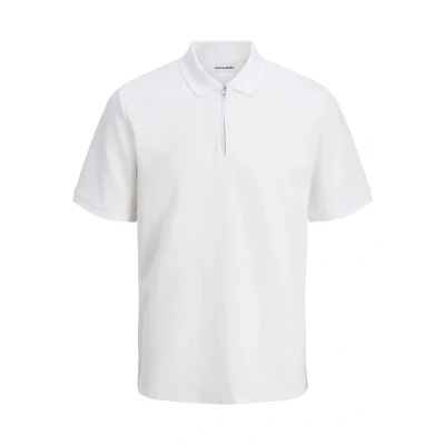 Image of Jack &amp; Jones Jjeaustin ZIP SS SN Polo shirt, Men&#039;s, Size: XXL, White