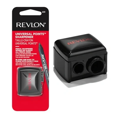 Image of Revlon Makeup Sharpener for Eyeliner, Lip Liner, and More! Universal All Wooden &amp; Plastic Pencil Sizes