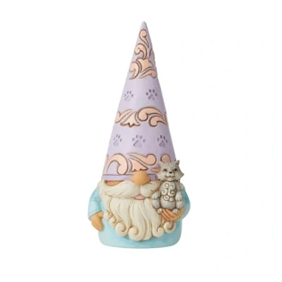 Image of Enesco Jim Shore Heartwood Creek Gnome With Cat Figurine , 5.75 Inch
