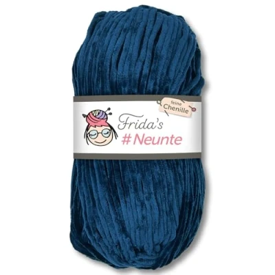 Image of Frida&#039;s Wollhaus 100g #Ninth Fine Chenille Yarn Knitting Crochet Wool Amigurumi Velvety Soft 29 Colors (848 Navy)