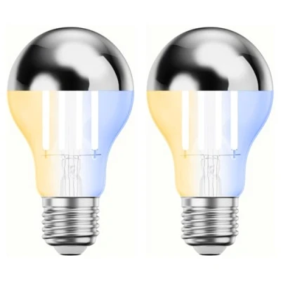 Image of ledscom.de 2 Pieces E27 LED Bulb, A60, Warm White Cool (2700 7000 K), 4.8 W, 486lm, Smart Home, WLAN, Alexa, Head Mirror (Silver)