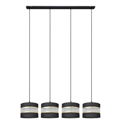 Image of Helen Straight Bar Pendant Ceiling Light Black, Gold 100cm