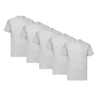 Image of Fruit of the Loom Pack 5 Screen Star Full Cut T Shirts, Colour Set I, L