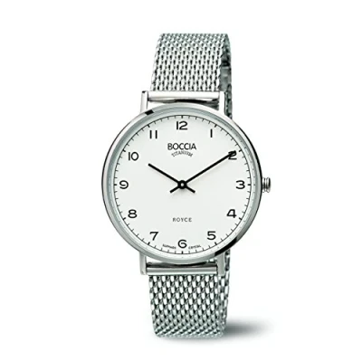 Image of Boccia Women&#039;s Quartz Watch with White Dial Analogue Display and Silver Titanium Bracelet B3590 08