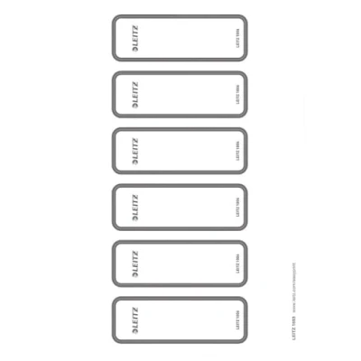 Image of Leitz PC Printable Self Adhesive Spine Labels for Wow, Active Style, Urban Chic and Solid 50 mm Lever Arch Files, Narrow Short, 36 x 111 mm, Paper, 16930085 Light Grey, Pack of 60