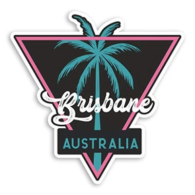 Image of 2 x 10cm Brisbane Australia Vinyl Stickers Oz Travel Luggage Sticker #30763 (10cm Wide)