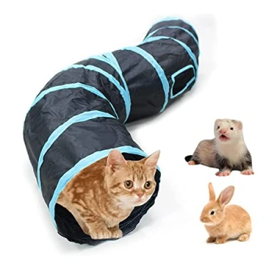 Image of Bemodst S Type Cat Tunnel, 2 Way/3 Way/4 Way/5 Way Collapsible shape Small Animal Tubes Kitty Tunnels Interactive Maze House Toy For Kitten Puppy Rabbit Guinea Pig (2 Way)