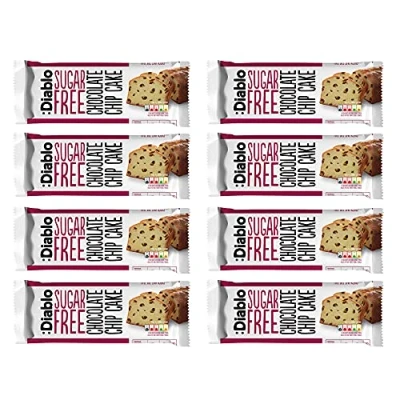 Image of Diablo Chocolate Chip Cake Sugar Free Sweetened with Maltitol Halal &amp; Kosher Approved 1 Packet 200gr (Pack of 8)