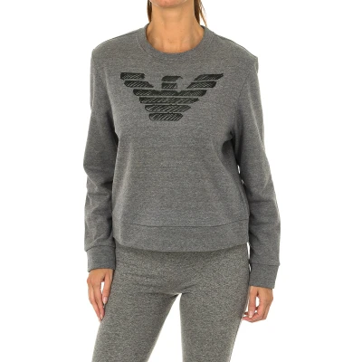 Image of Armani Womenss long sleeved round neck sweater 7V5M75 5J42Z Grey Cotton Size EU 48 (Womens)