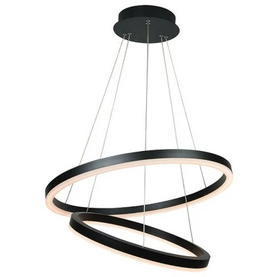 Image of Ano Twin Ring Ceiling Pendant 60W Led Black Matt