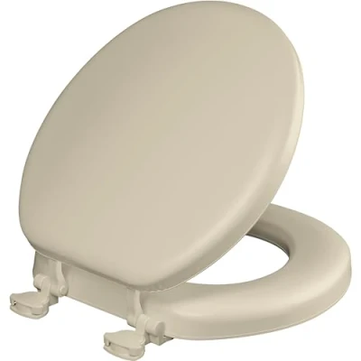 Image of Mayfair 815EC 000 Removable Soft Toilet Seat That Will Never Loosen, Bone, Round
