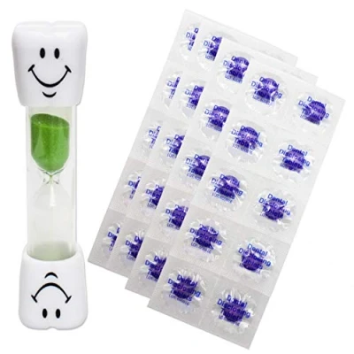 Image of Smile Toothbrush Timer &amp; 40 Disclosing Tablets (Green Timer)