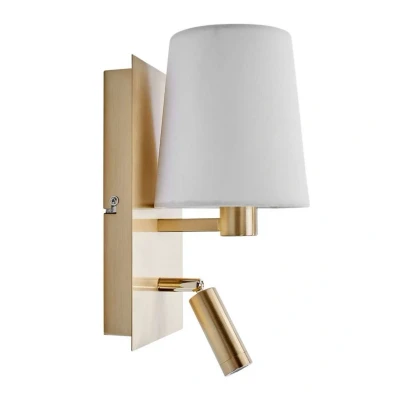 Image of Wall Light &#039;Aiden&#039; (Hotel, Gastronomy) in White Made of Textile for e.g. Living Room &amp; Dining (1 Source,) from Lindby Lighting, lamp