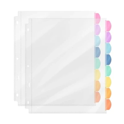 Image of Mr. Pen Clear Sheet Protectors with Binder Tabs, 8 2 Sets,