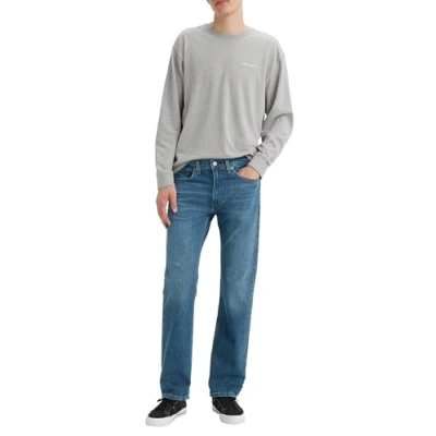 Image of Levi&#039;s Men&#039;s 505 Regular Fit Jeans, Fremont Drop Shot Medium Indigo, 31W x 32L