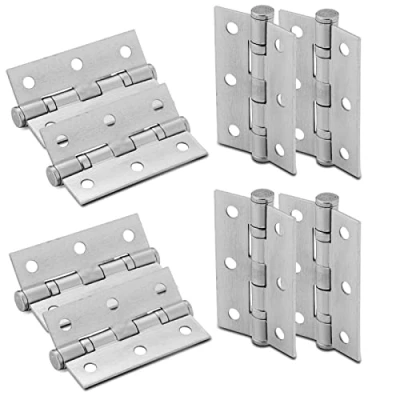 Image of XFORT 3 Inch (75mm) Satin Chrome Ball Bearing Hinges, Steel Door Hinge for Wooden Doors (4 Pairs)