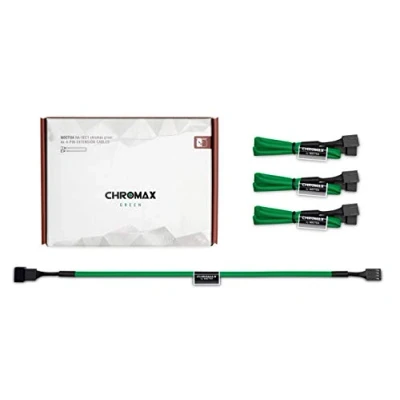 Image of Noctua NA SEC1 chromax.green, 3 Pin/4 Pin Extension Cables (30cm, Green)