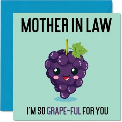Image of Thank You Cards for Mother in Law Grape Ful Funny Happy Birthday Card from Son Daughter Law, Mothers Day Mum 145mm x Joke Greeting Women Her