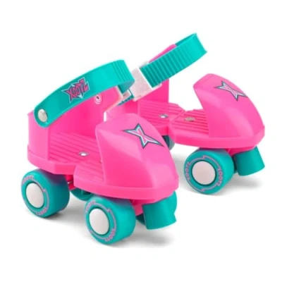 Image of Xootz Beginner Trainer Skates, My First 4 Wheel Quad Roller Skates for Kids, Boys and Girls, Pink