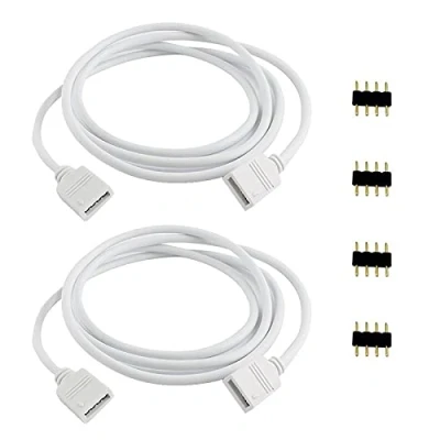 Image of Aroidful 2 Pcs 1M 3.28ft 4PIN RGB LED Strip Light Extension Cable, Cable Connector for 5050 3528 2835