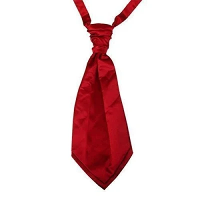Image of Kids Boy Children Satin Wedding Ruche Cravat Tie Party Event (Wine red)