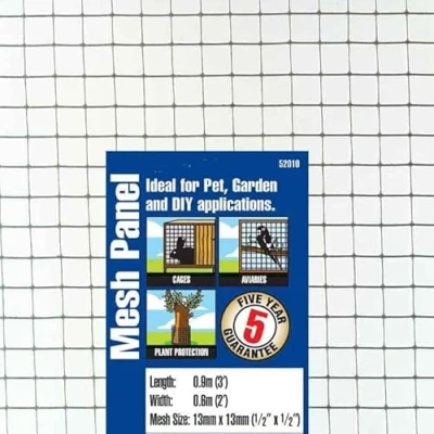 Image of Cage &amp; Aviary Mesh Panel 0.6 x 0.9m 25mm, 13mm (Chicken Wire Galvanised Netting Fence, Garden Fencing) (20, 13mm)