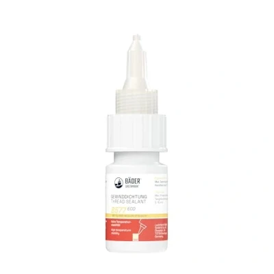 Image of BÄDER Thread Sealant B577Eco Medium Strength Yellow 50ml bottle High Temp Gasket Sealant, Fluorescent Works on all Metals and Threads, for Large Threads Made in Germany