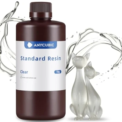 Image of ANYCUBIC Standard 3D Printer Resin, LCD UV 405nm Rapid Photopolymer Resin for 6K/8K/12K/14K Printers(1000g, Clear)
