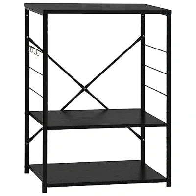 Image of vidaXL Microwave Cabinet Black 60x39.6x79.5 cm Engineered Wood