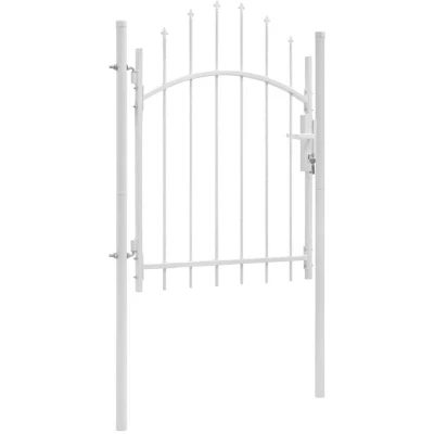 Image of vidaXL Garden Gate Steel 1x1.75 m White
